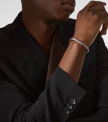 Armreif Cable aus Sterlingsilber mit 14kt Gelbgold und Onyx | David Yurman