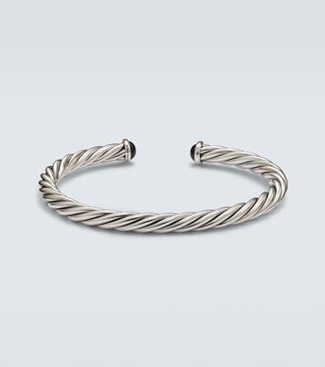 Armreif Cable aus Sterlingsilber mit 14kt Gelbgold und Onyx | David Yurman