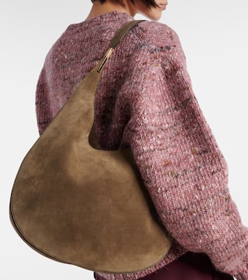 Schultertasche Florence Medium aus Veloursleder | Savette