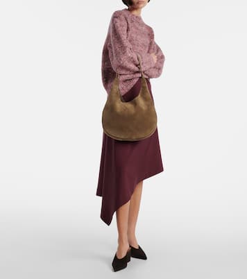 Schultertasche Florence Medium aus Veloursleder | Savette