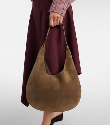 Schultertasche Florence Medium aus Veloursleder | Savette