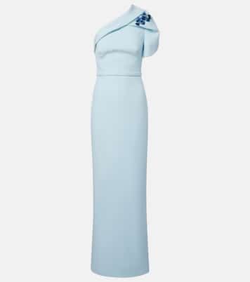 One-shoulder belted crêpe gown | Safiyaa