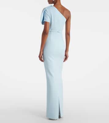 One-shoulder belted crêpe gown | Safiyaa