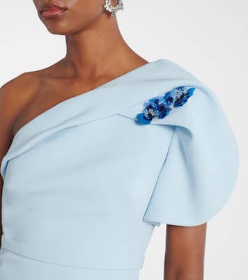 One-shoulder belted crêpe gown | Safiyaa