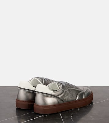Metallic leather sneakers | Brunello Cucinelli