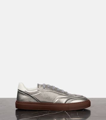 Metallic leather sneakers | Brunello Cucinelli
