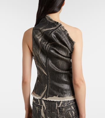 Athena printed one-shoulder denim top | Rick Owens