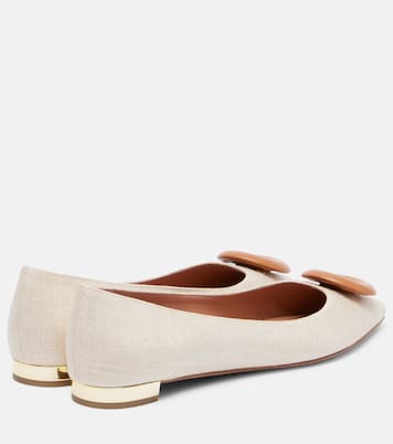 Hoop leather-trimmed ballet flats | Aquazzura