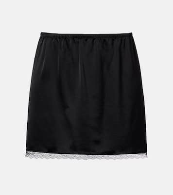 Minirock Barb aus Satin mit Spitze | Leset