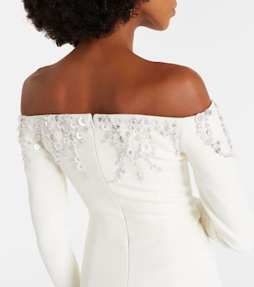 Bridal Robe Gioia aus Crêpe mit Kristallen | Safiyaa
