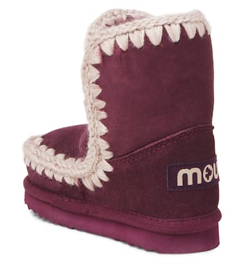 Embroidered shearling-lined suede boots | Mou Kids