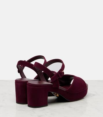 Suede platform sandals | Prada