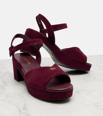 Suede platform sandals | Prada