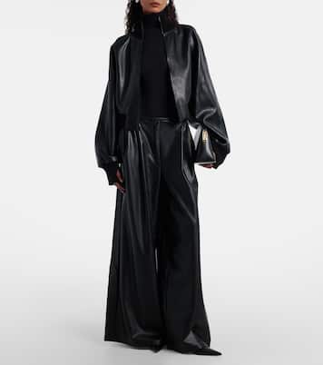 Pleated high-rise wide-leg pants | Norma Kamali