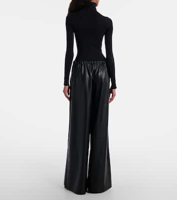 Pleated high-rise wide-leg pants | Norma Kamali