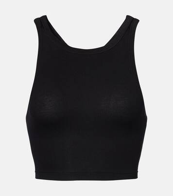 Pamela ribbed-knit cotton-blend crop top | Calvin Klein Collection