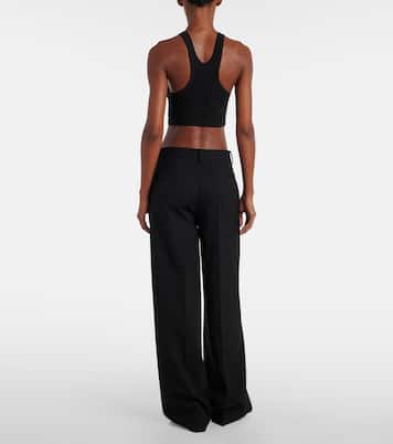 Pamela ribbed-knit cotton-blend crop top | Calvin Klein Collection