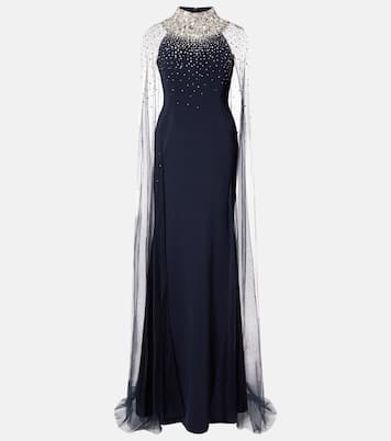 Zadie caped embellished gown | Jenny Packham