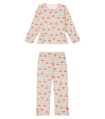 Three printed cotton jersey top and pants set | Konges Sløjd