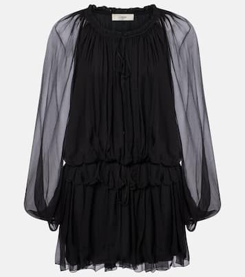 Ruffled draped silk minidress | Chloé