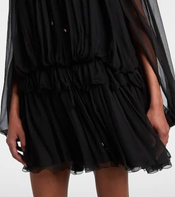 Ruffled draped silk minidress | Chloé