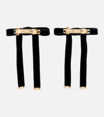 Set of 2 bow-detail velvet barrettes | Prada