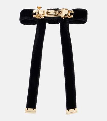 Set of 2 bow-detail velvet barrettes | Prada