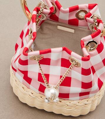 Bon Bon Small gingham bucket bag  | Jimmy Choo