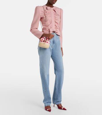 Bon Bon Small gingham bucket bag  | Jimmy Choo