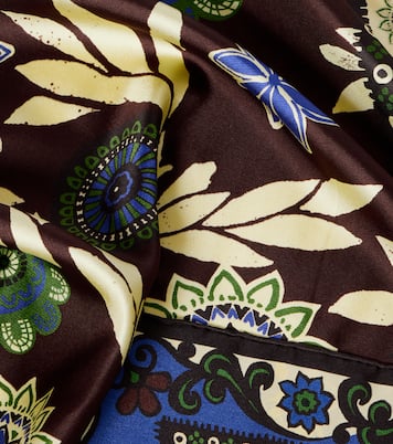 Sciarpa in raso di seta con stampa floreale | Alémais