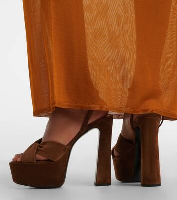 Franciane leather platform sandals | Saint Laurent