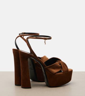 Franciane leather platform sandals | Saint Laurent