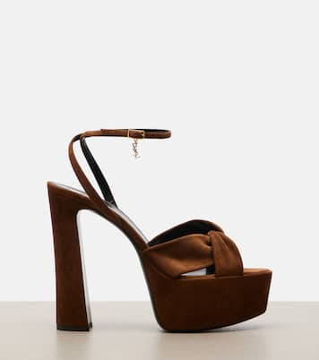 Franciane leather platform sandals | Saint Laurent