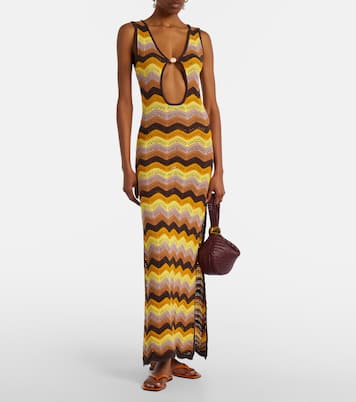 Vestido largo Charli de croché en mezcla de algodón | Bananhot