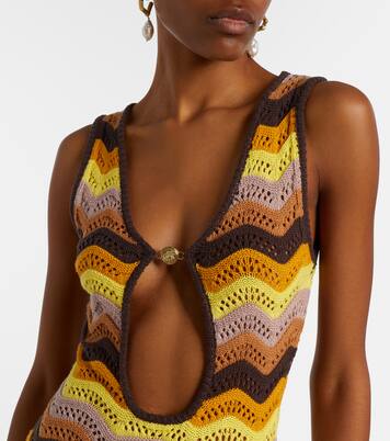 Vestido largo Charli de croché en mezcla de algodón | Bananhot