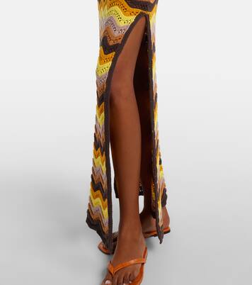 Vestido largo Charli de croché en mezcla de algodón | Bananhot