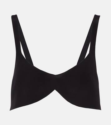 Oversized silk crêpe de chine bra top | Prada
