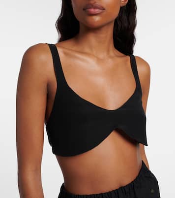Oversized silk crêpe de chine bra top | Prada