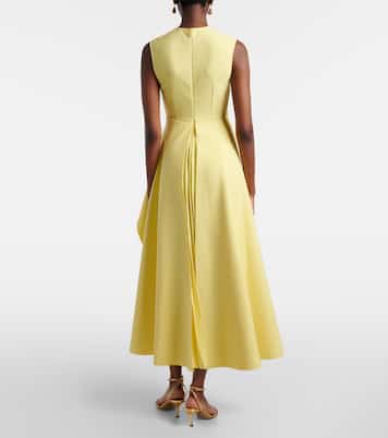 Severny draped pleated midi dress | Solace London