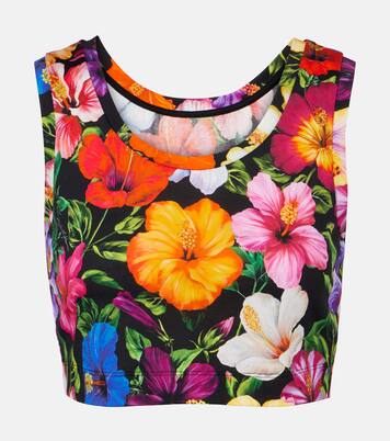 Floral cotton crop top | Dolce&Gabbana