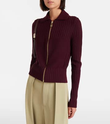 Wool and cashmere-blend zip-up cardigan  | Victoria Beckham