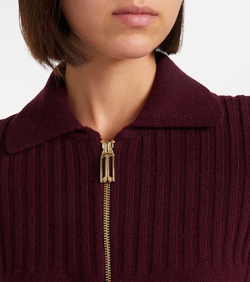Wool and cashmere-blend zip-up cardigan  | Victoria Beckham