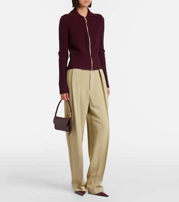 Wool and cashmere-blend zip-up cardigan  | Victoria Beckham