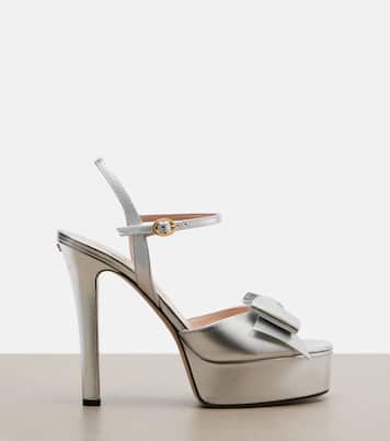 Bowow metallic leather platform sandals | Valentino Garavani