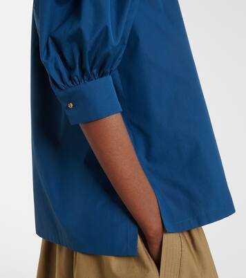 Tie-neck cotton poplin blouse | Max Mara