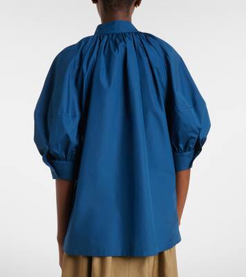 Tie-neck cotton poplin blouse | Max Mara