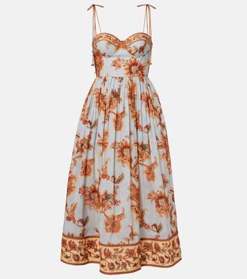 Aster paisley cotton bustier dress | Zimmermann
