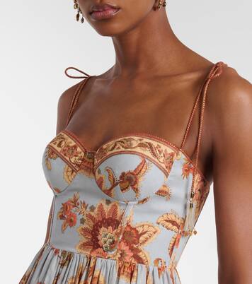 Aster paisley cotton bustier dress | Zimmermann