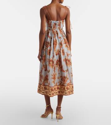 Aster paisley cotton bustier dress | Zimmermann