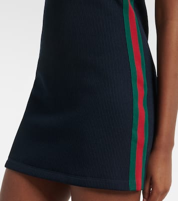 Polokleid Web Stripe aus Rippstrick | Gucci